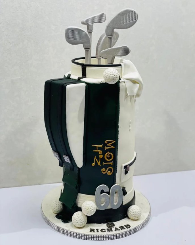 Golf bag 60th birthday cake